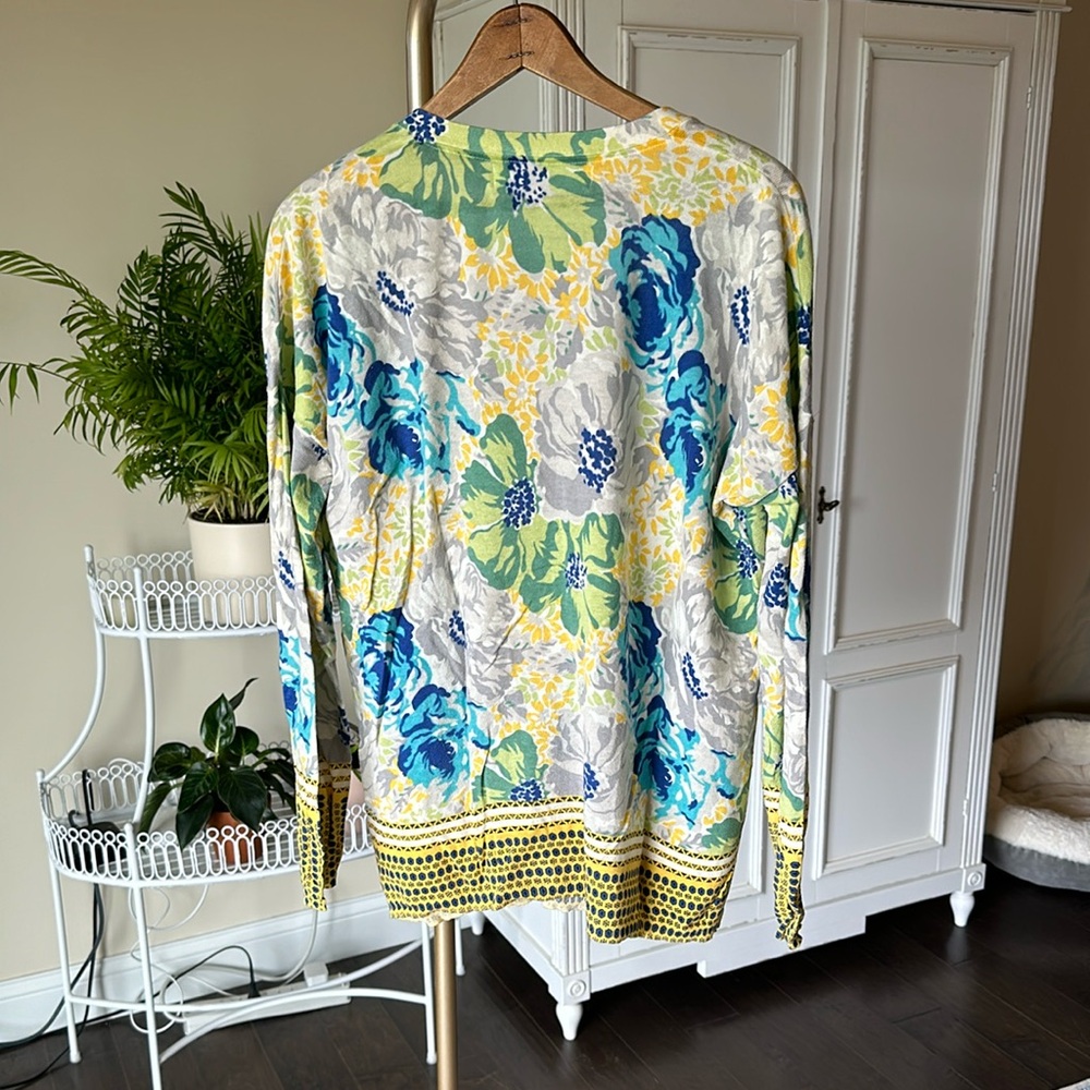 Anthropologie Floral V-Neck Cardigan - Picture 3 of 6